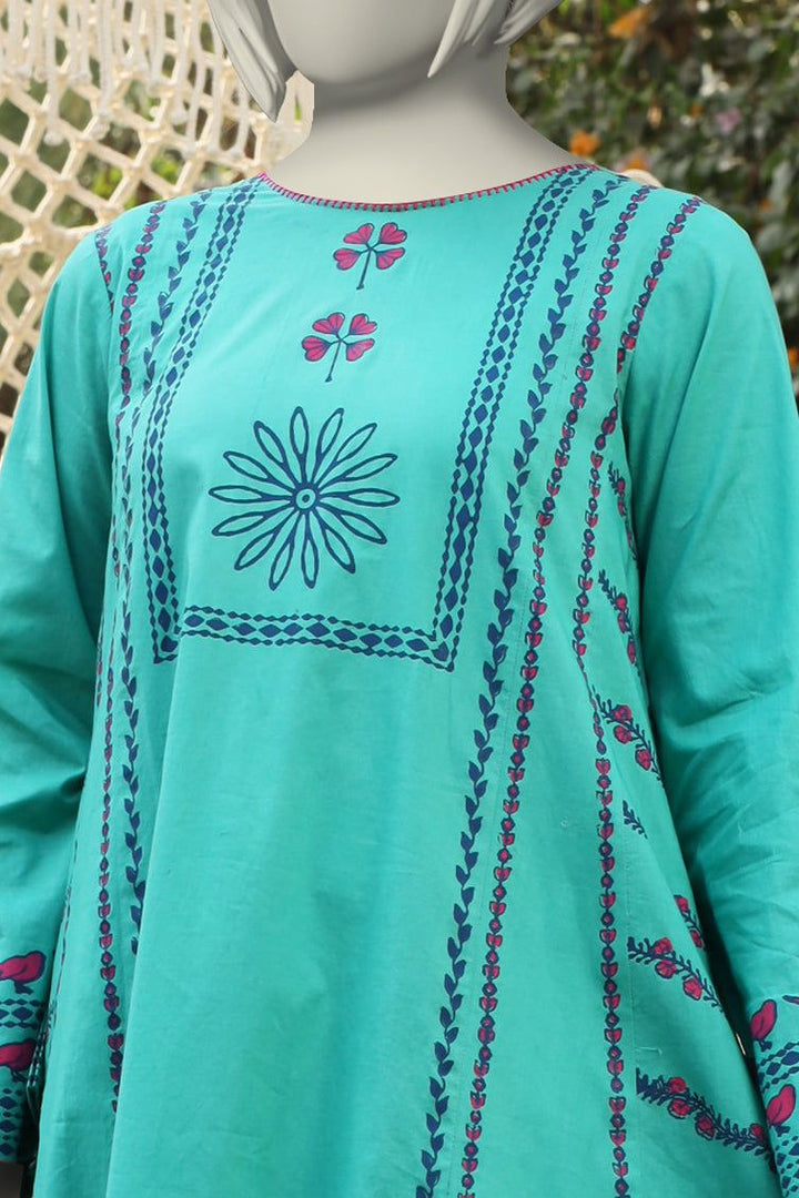 Lawn Green Kurti - J. Junaid Jamshed