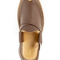 Chocolate Brown Peshawari Chappal - J. Junaid Jamshed