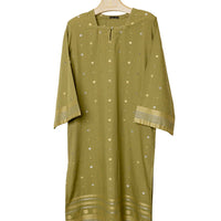 Jacquard Green Kurti- J. Junaid Jamshed