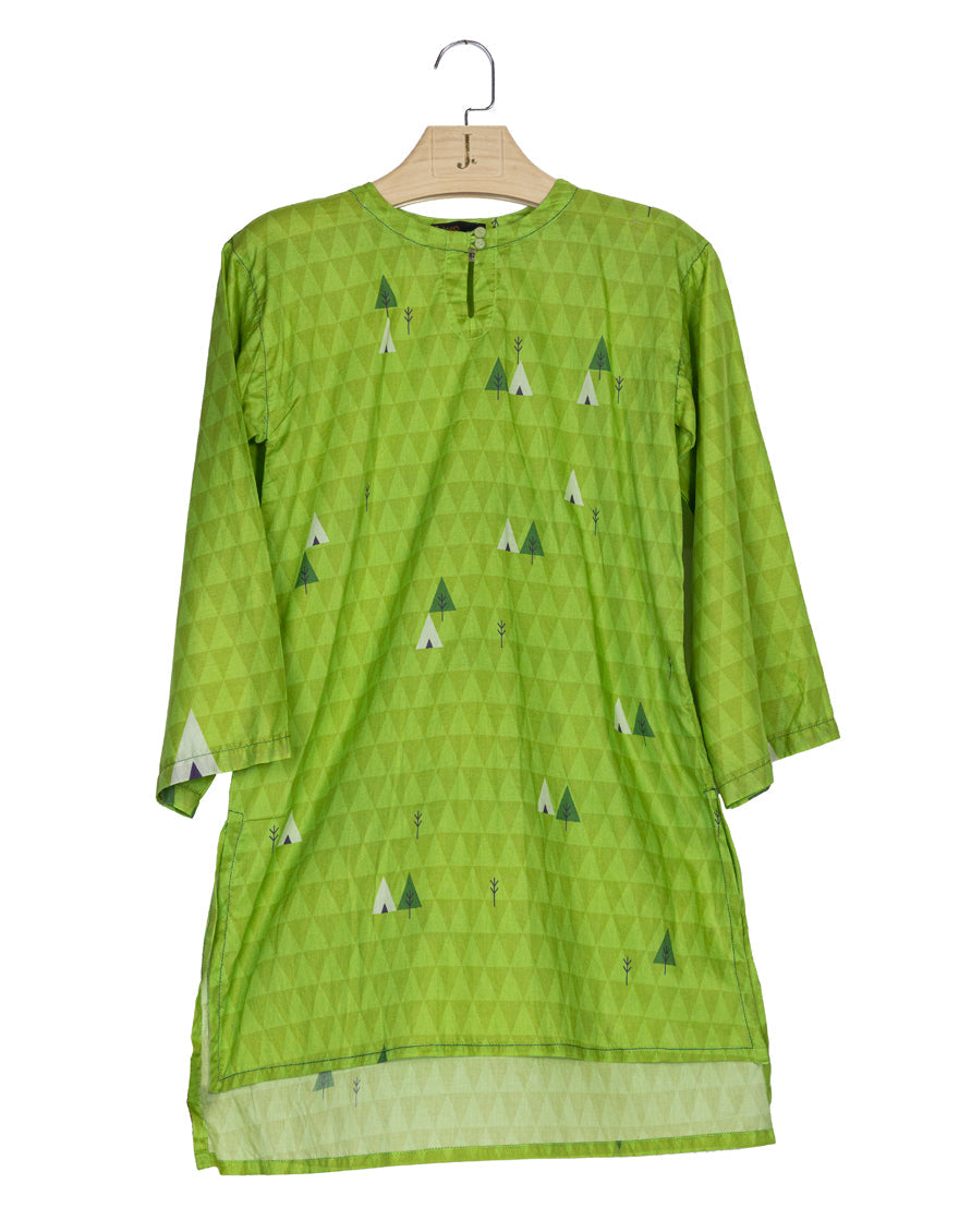 Lawn Green Kurti - J. Junaid Jamshed