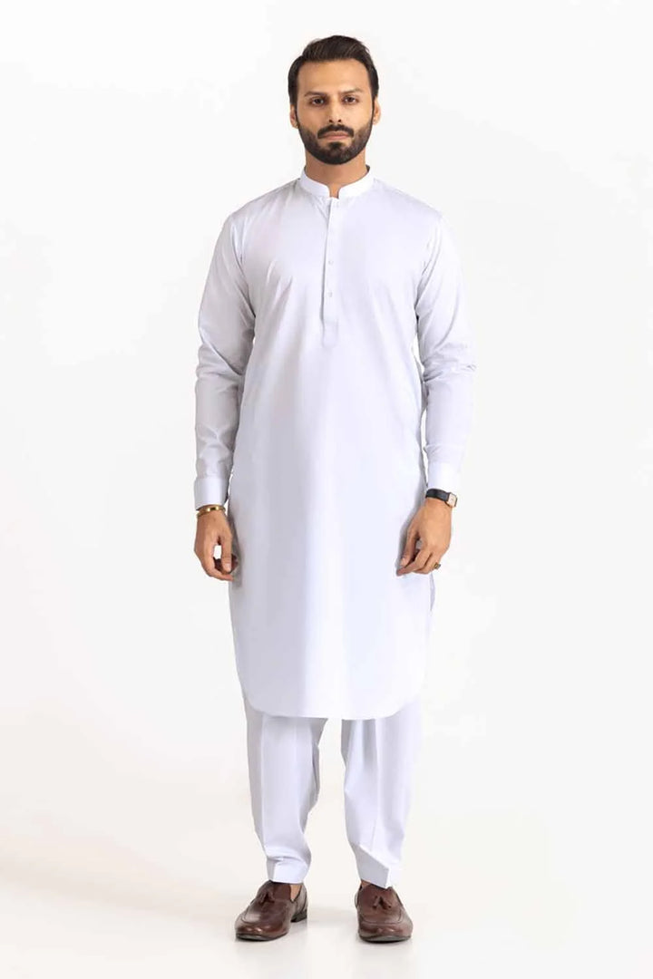 Blended White Shalwar Kameez - President by Gul Ahmed