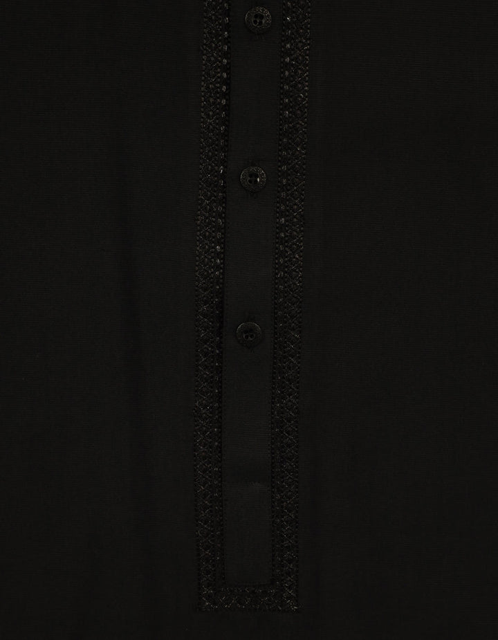 Blended Black Shalwar Kameez - J. Junaid Jamshed