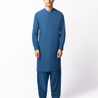 Blended Blue Shalwar Kameez - J. Junaid Jamshed