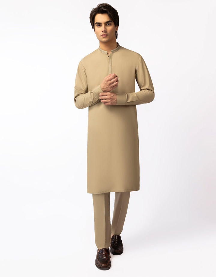 Blended Olive Kurta Trouser - J. Junaid Jamshed