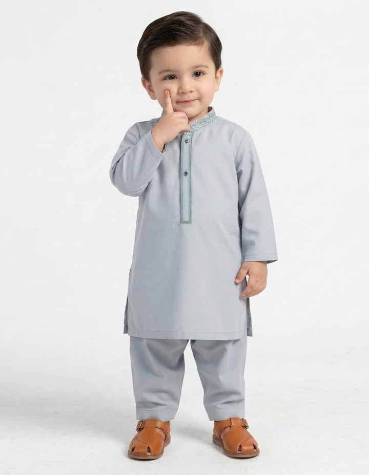Blended Sky Blue Shalwar Kameez - J. Junaid Jamshed
