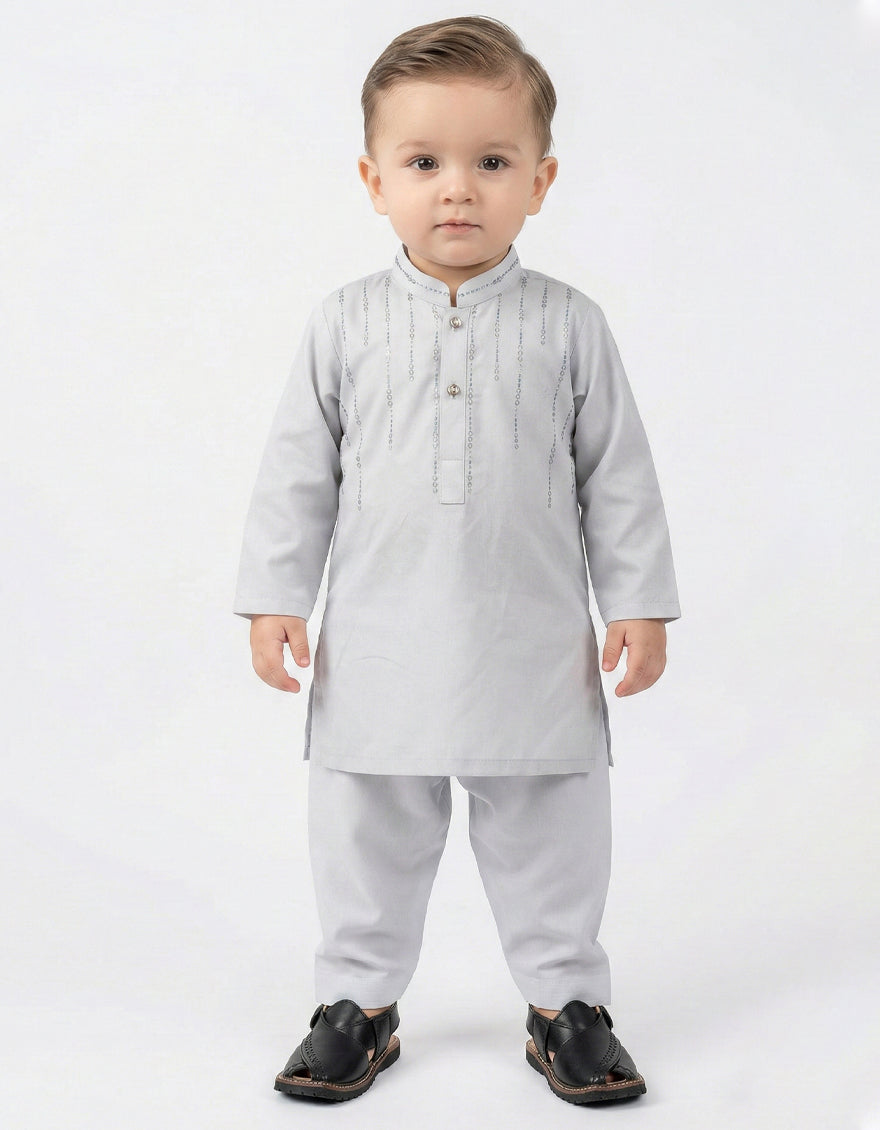 Blended Sky Blue Shalwar Kameez - J. Junaid Jamshed