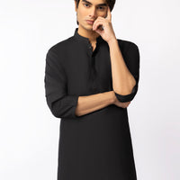 Blended Black Kurta Trouser - J. Junaid Jamshed