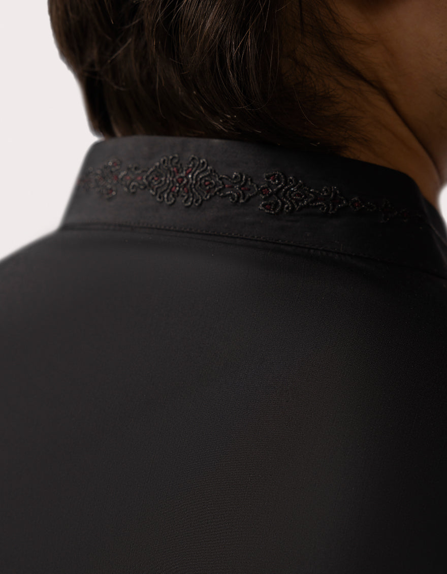 Blended Black Kurta Trouser - J. Junaid Jamshed