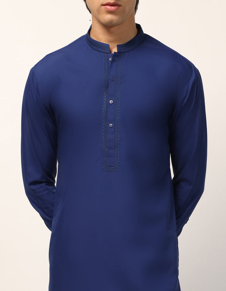 Blended Blue Kurta Trouser - J. Junaid Jamshed