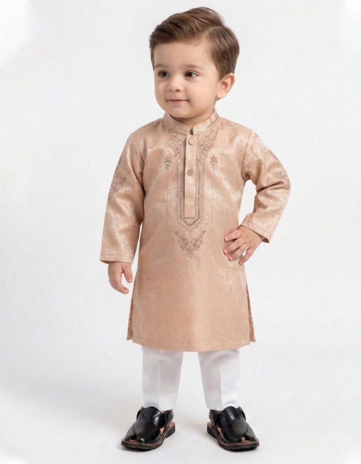 Polyester Peach Shalwar Kameez - J. Junaid Jamshed