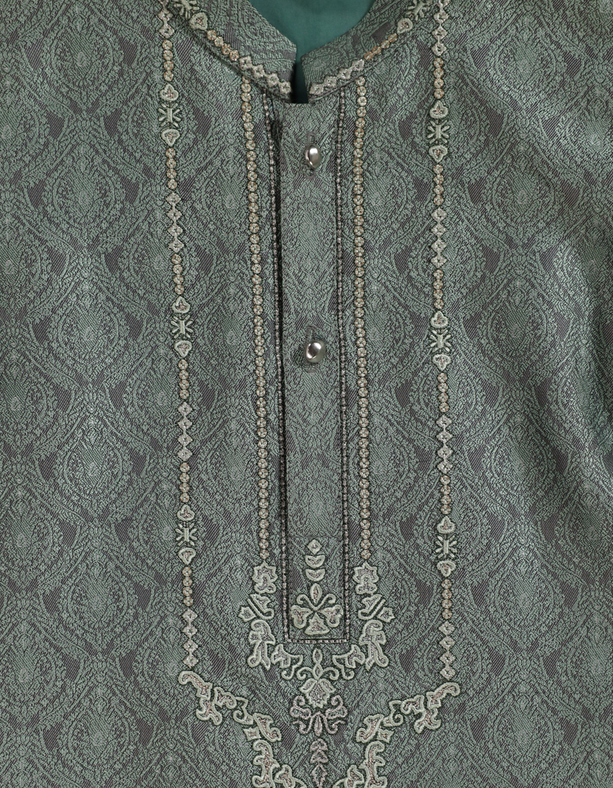 Polyester Mint Green Shalwar Kameez - J. Junaid Jamshed