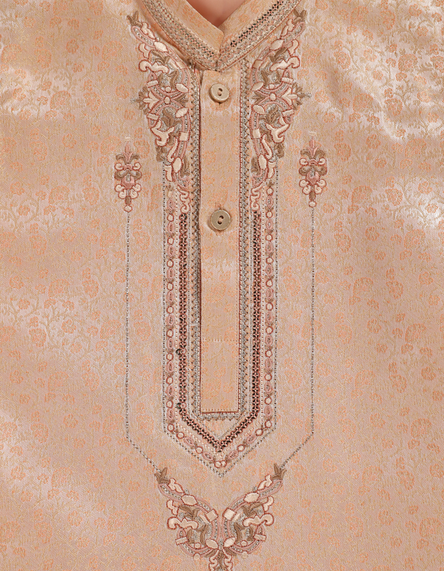 Polyester Peach Shalwar Kameez - J. Junaid Jamshed