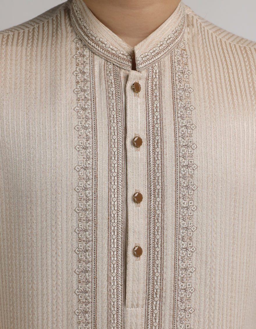 Blended Fawn Special Kurta - J. Junaid Jamshed