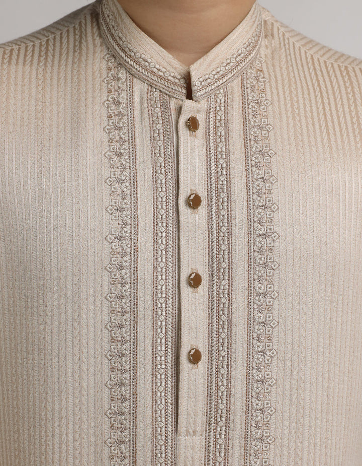 Blended Fawn Special Kurta - J. Junaid Jamshed