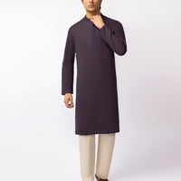 Cotton Deep Purple Kurta - J. Junaid Jamshed