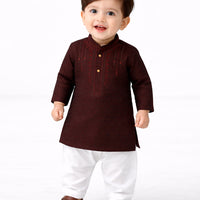Polyester Maroon Shalwar Kameez - J. Junaid Jamshed