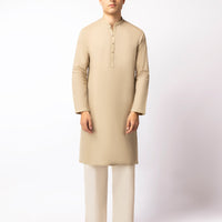 Cotton Beige Kurta - J. Junaid Jamshed