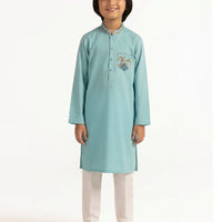 Cotton Sky Blue Kurta - J. Junaid Jamshed