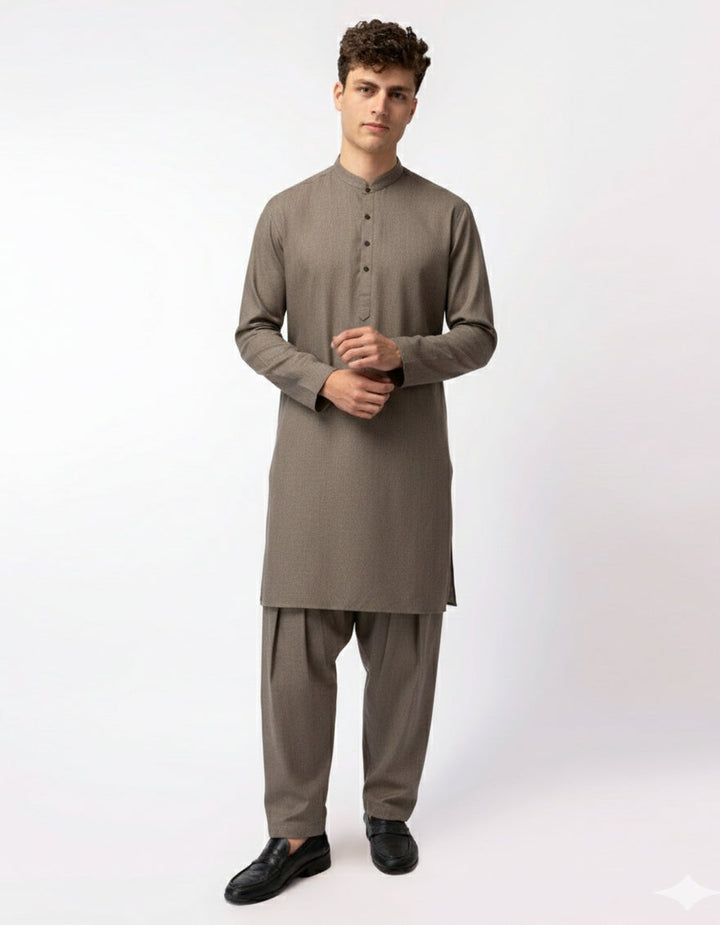 Blended Grey Shalwar Kameez - J. Junaid Jamshed