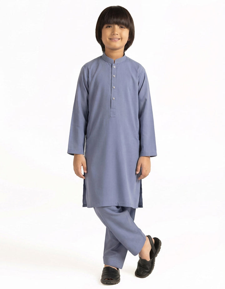 Blended Blue Kurta Trouser - J. Junaid Jamshed