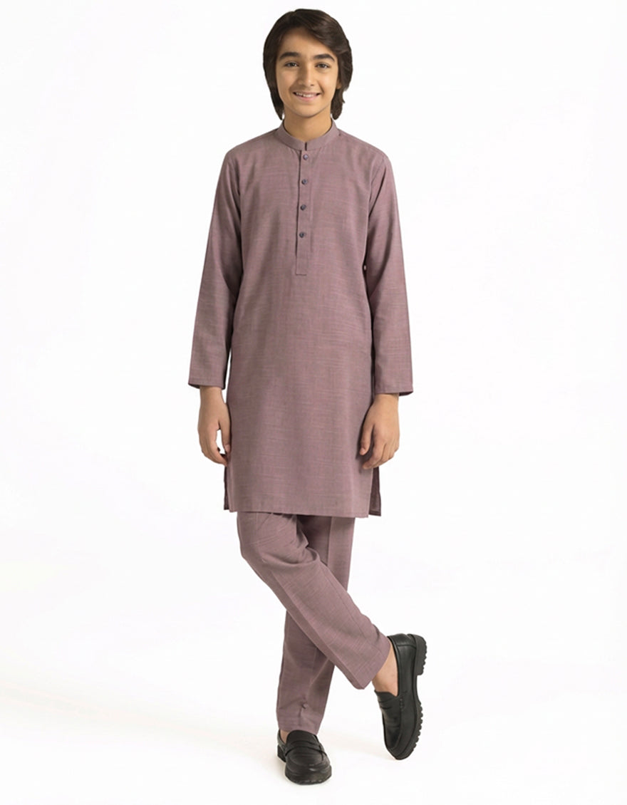 Blended Light Purple Kurta Trouser - J. Junaid Jamshed