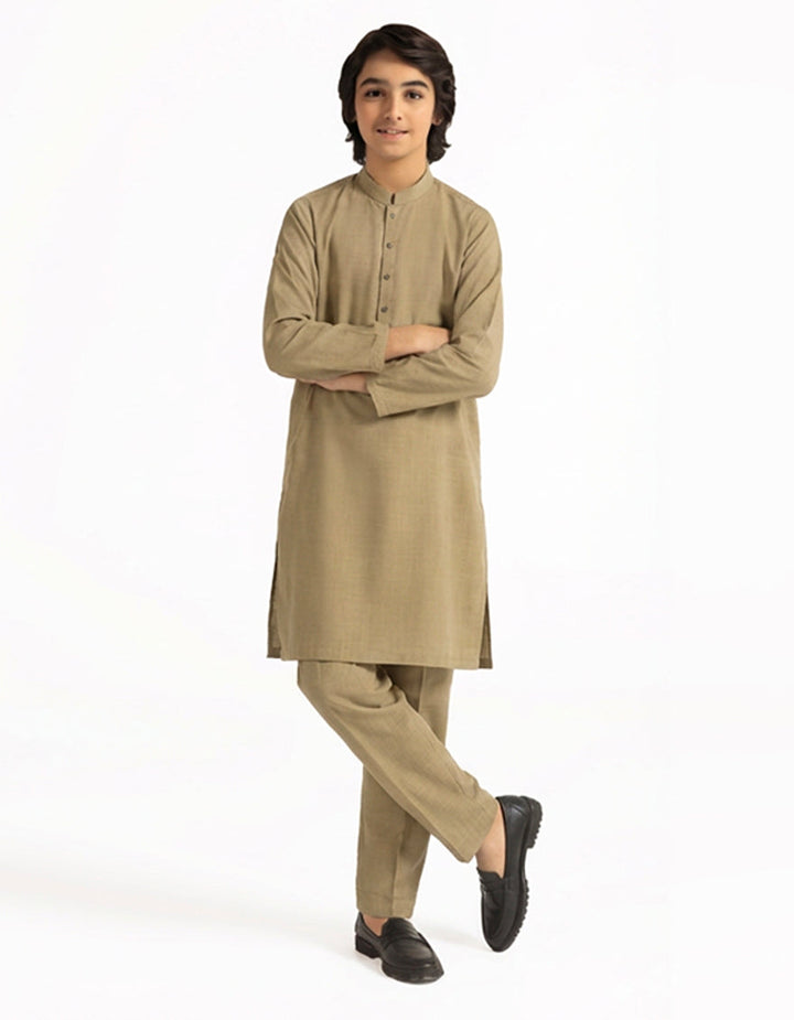 Blended Light Olive Kurta Trouser - J. Junaid Jamshed