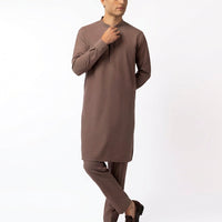 Blended Brown Kurta Trouser - J. Junaid Jamshed