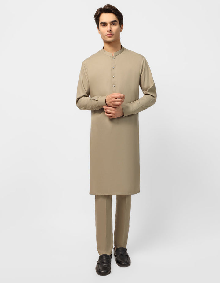 Blended Olive Kurta Trouser - J. Junaid Jamshed