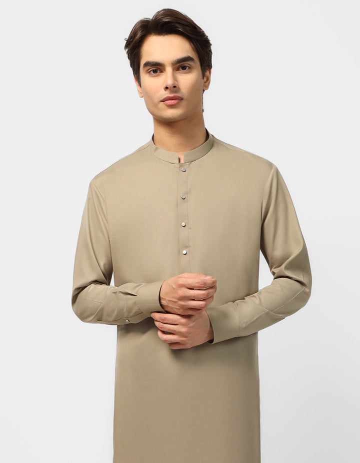 Blended Olive Shalwar Kameez - J. Junaid Jamshed