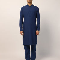 Blended Blue Kurta Trouser - J. Junaid Jamshed