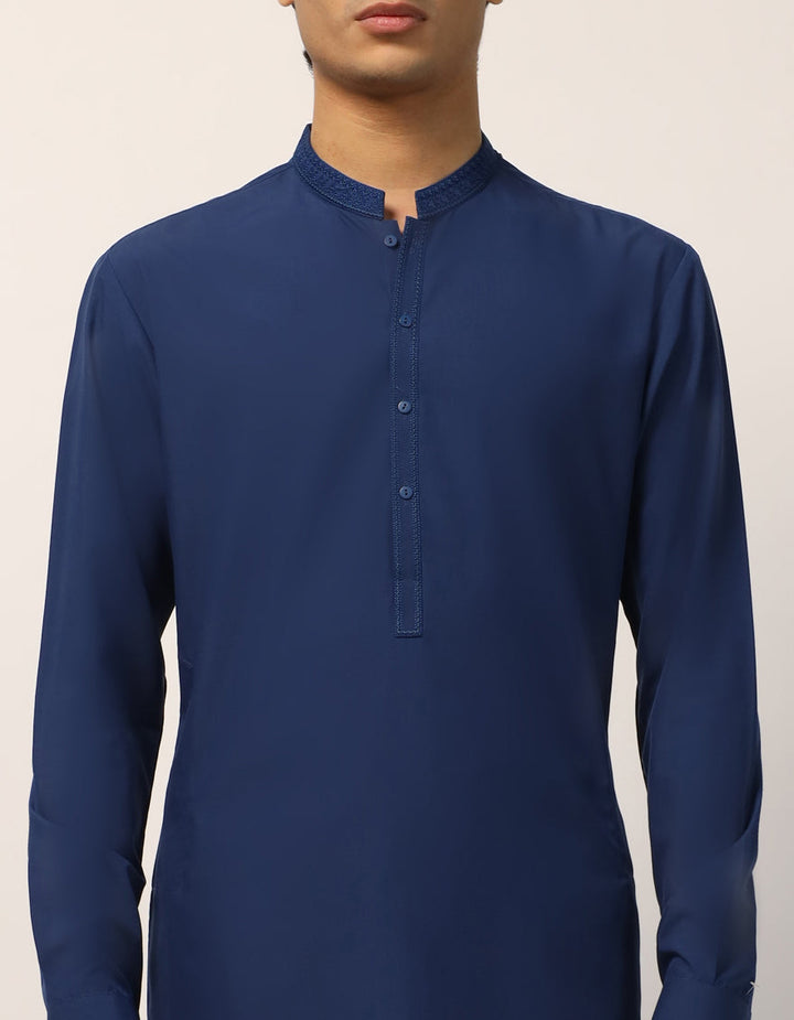 Blended Blue Kurta Trouser - J. Junaid Jamshed