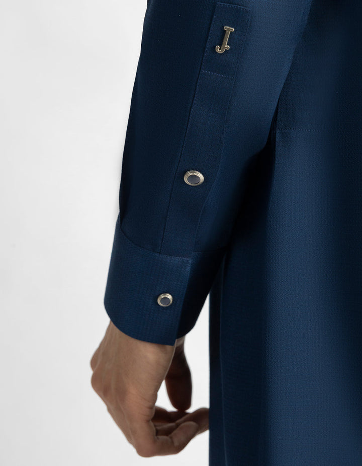 Blended Navy Blue Shalwar Kameez - J. Junaid Jamshed
