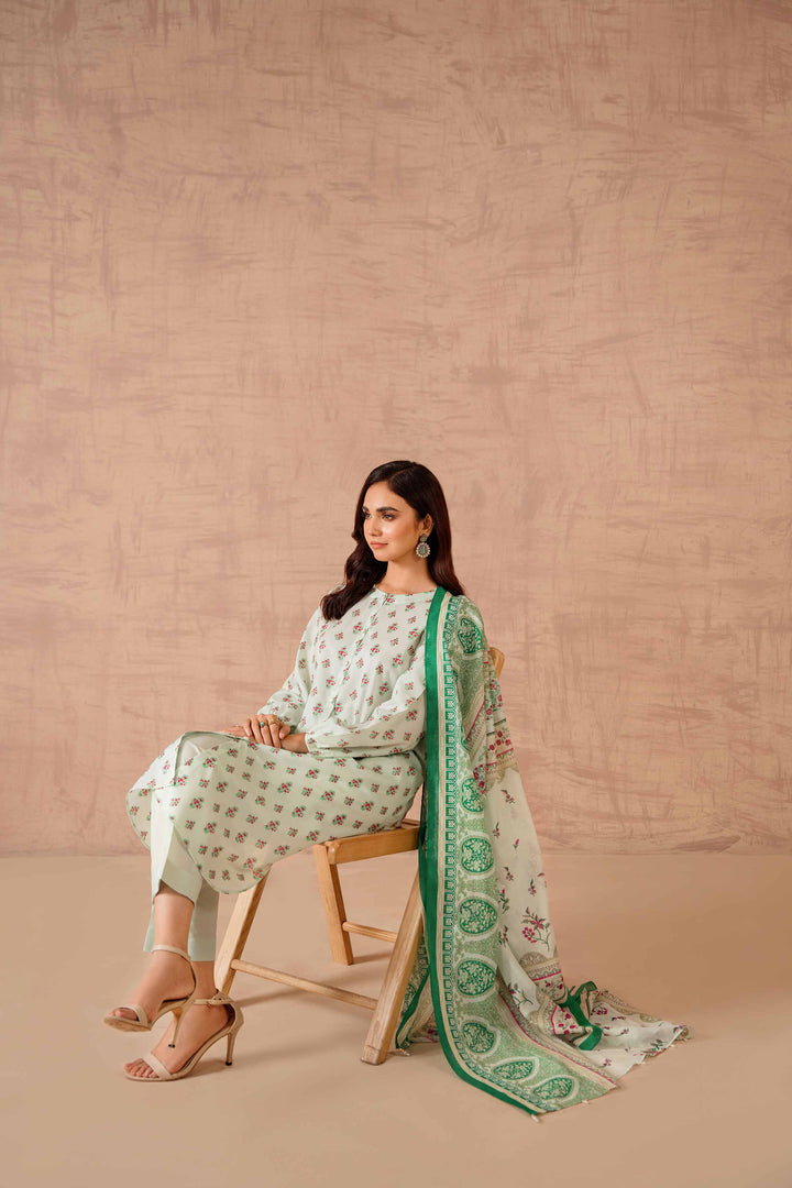 Viscose Lawn Light Mint Unstitched Suit - Nishat