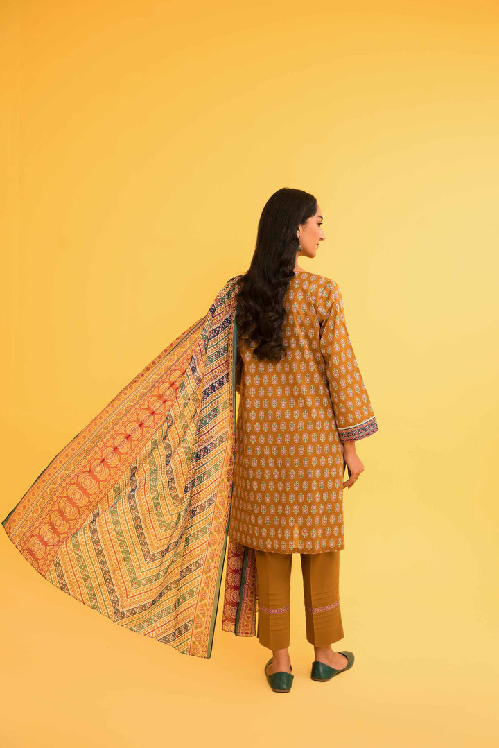 Lawn Mustard Unstitched Suit - Nishat