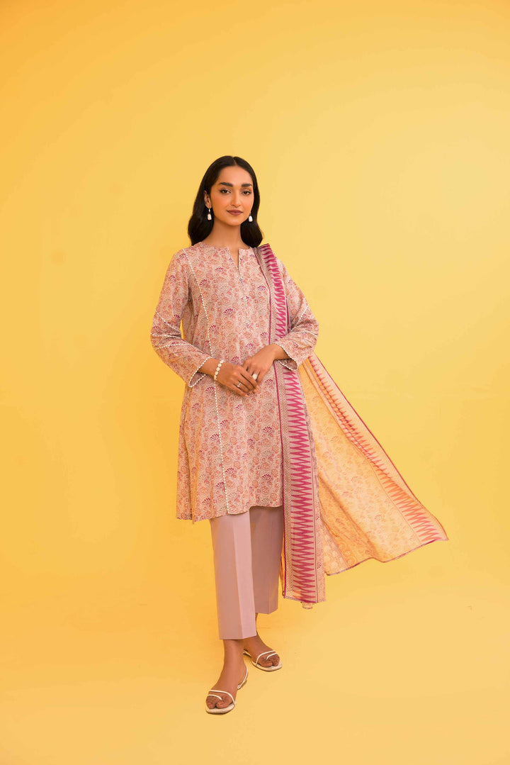 Lawn Mauve Unstitched Suit - Nishat
