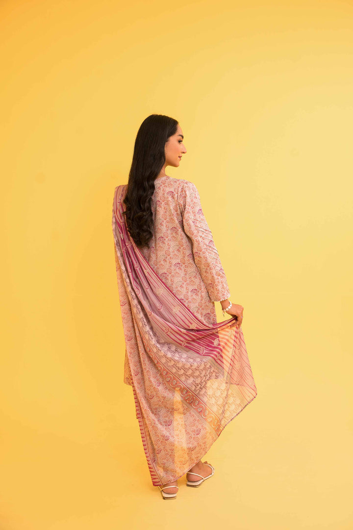 Lawn Mauve Unstitched Suit - Nishat
