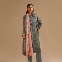 Printed Linen Green Stitched Suit - Nishat