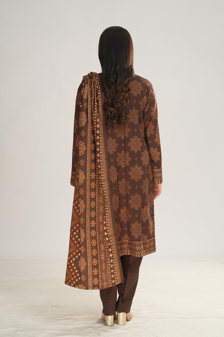 Linen Maroon Stitched Suit - Nishat