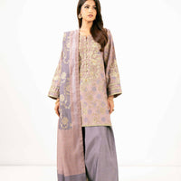 Solid Banarsi Light Purple Stitched Suit - Nishat