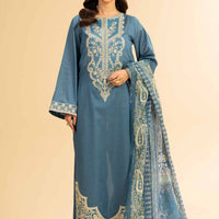Embroidered Blue Stitched Suit - Nishat