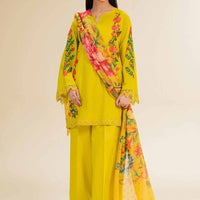 Embroidered Yellow Stitched Suit - Nishat