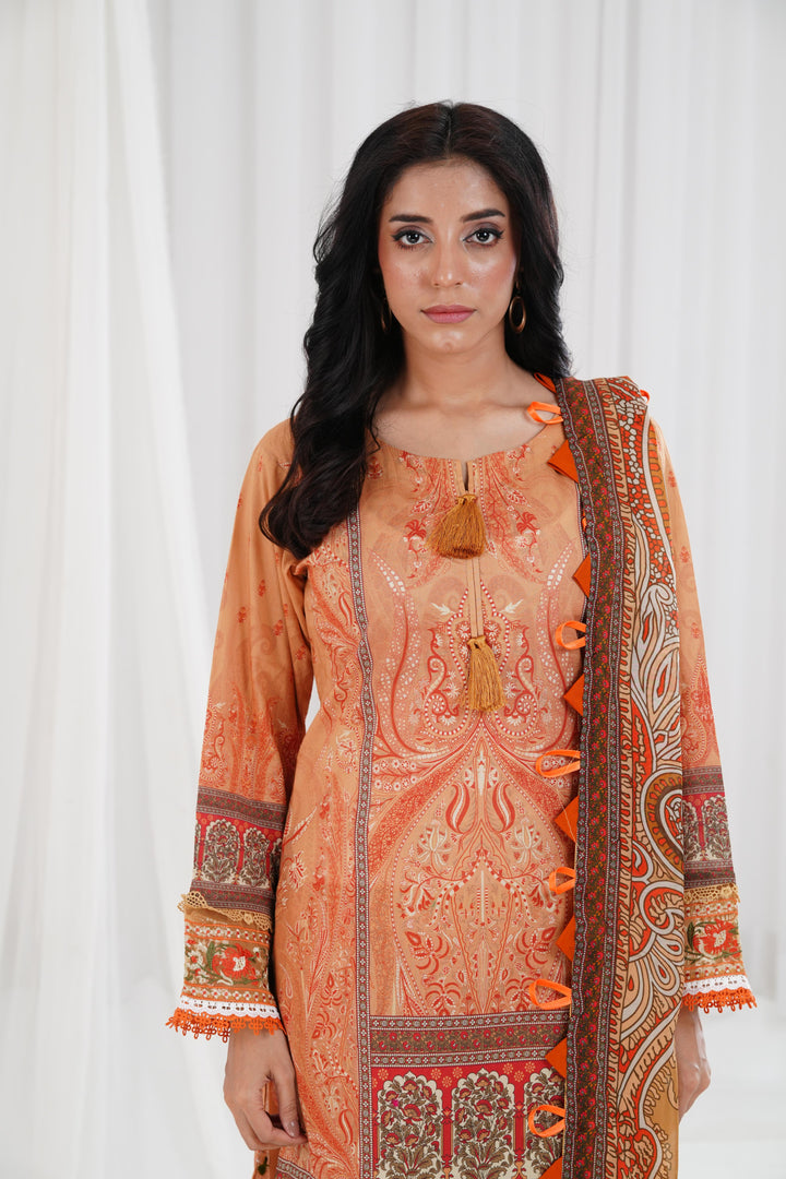 Digital Printed Embroidered Honey Stitched Suit - Nishat