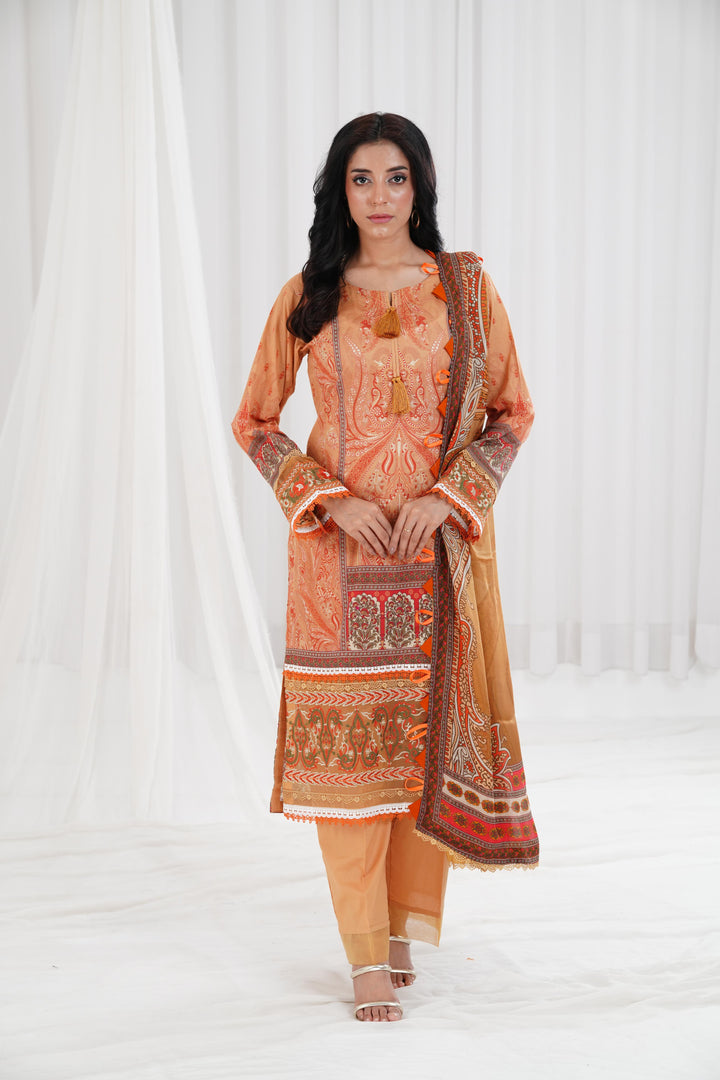 Digital Printed Embroidered Honey Stitched Suit - Nishat