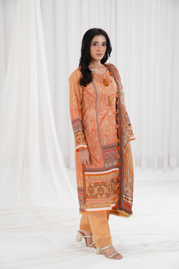 Digital Printed Embroidered Honey Stitched Suit - Nishat