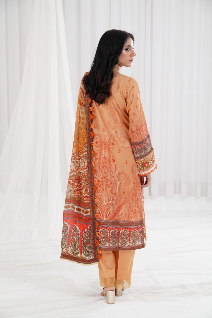 Digital Printed Embroidered Honey Stitched Suit - Nishat