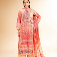 Digital Printed Embroidered Coral Stitched Suit - Nishat