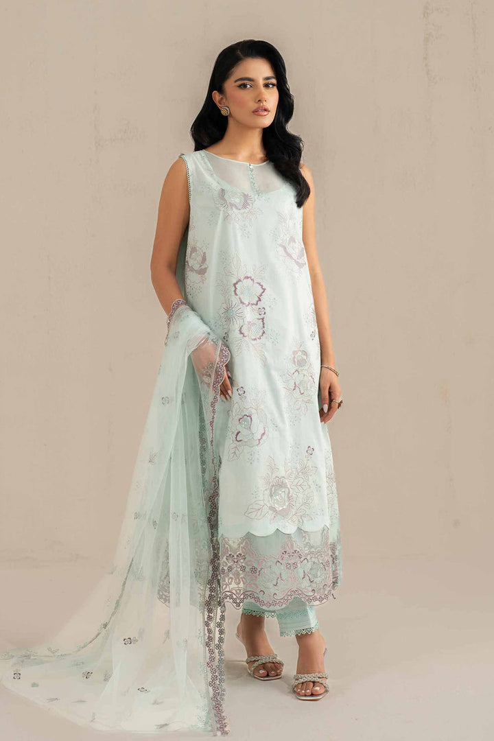 Embroidered Aqua Stitched Suit - Nishat