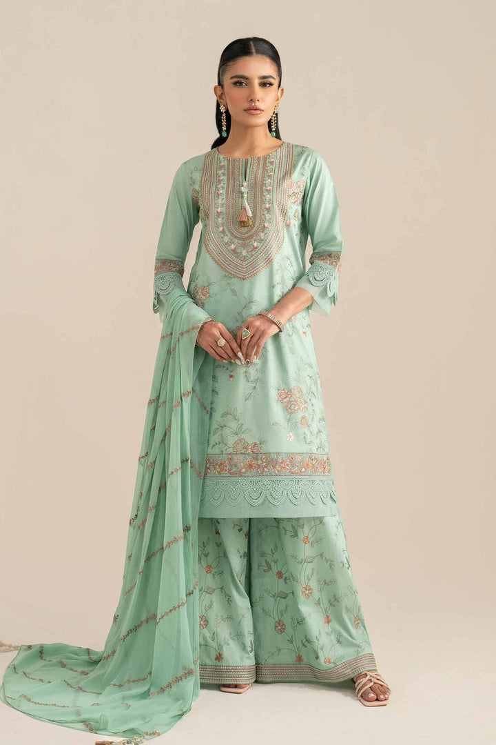 Embroidered Aqua Stitched Suit - Nishat