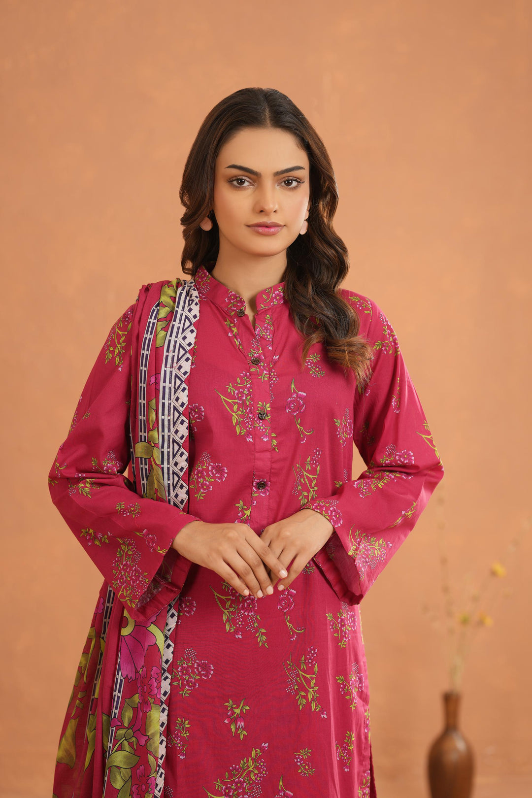 Lawn Fuchsia Stitched Suit - Nishat