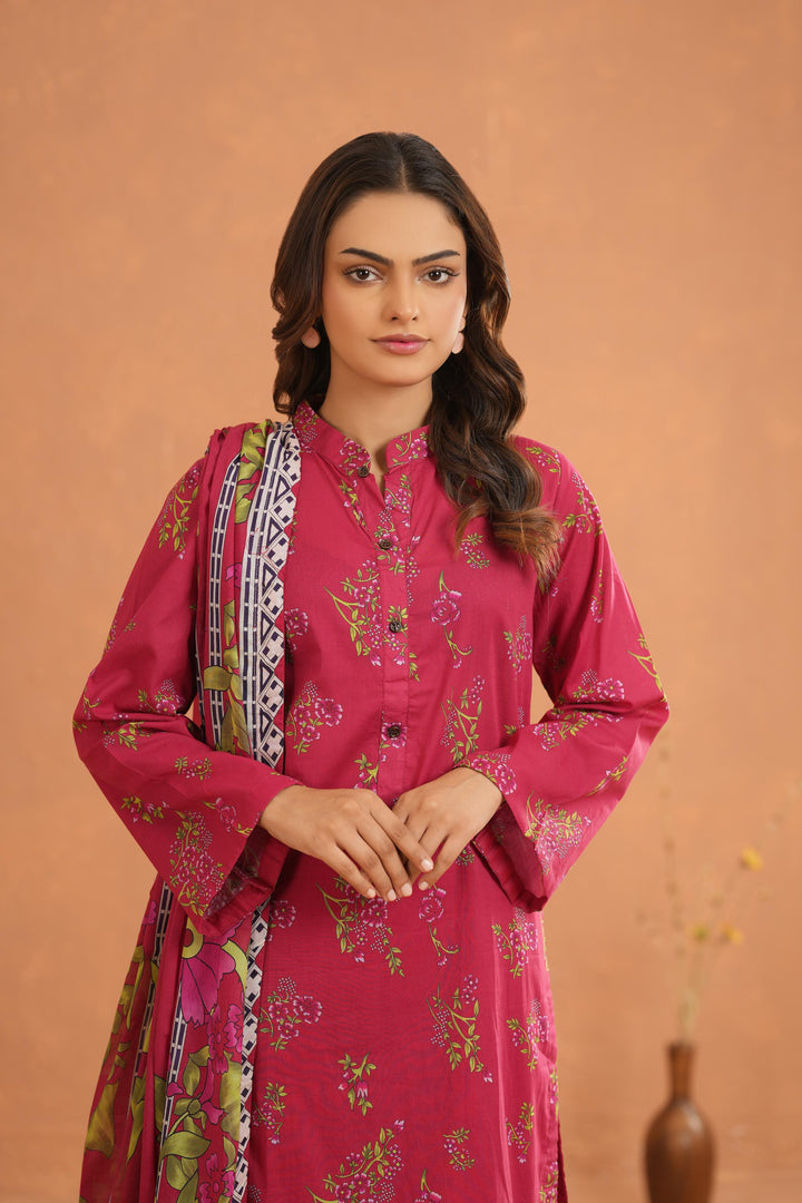 Lawn Fuchsia Stitched Suit - Nishat